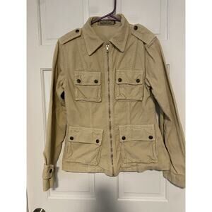 Women’s Size Petite Small Brazilian Corduroy Military Barn Tan Coat Jacket